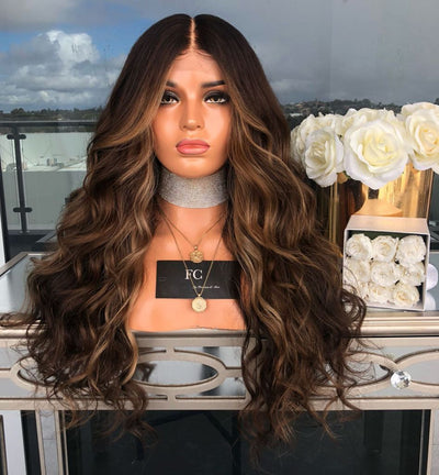Wig Mid-point Graded High Temperature Silk Long Curly Hair Female